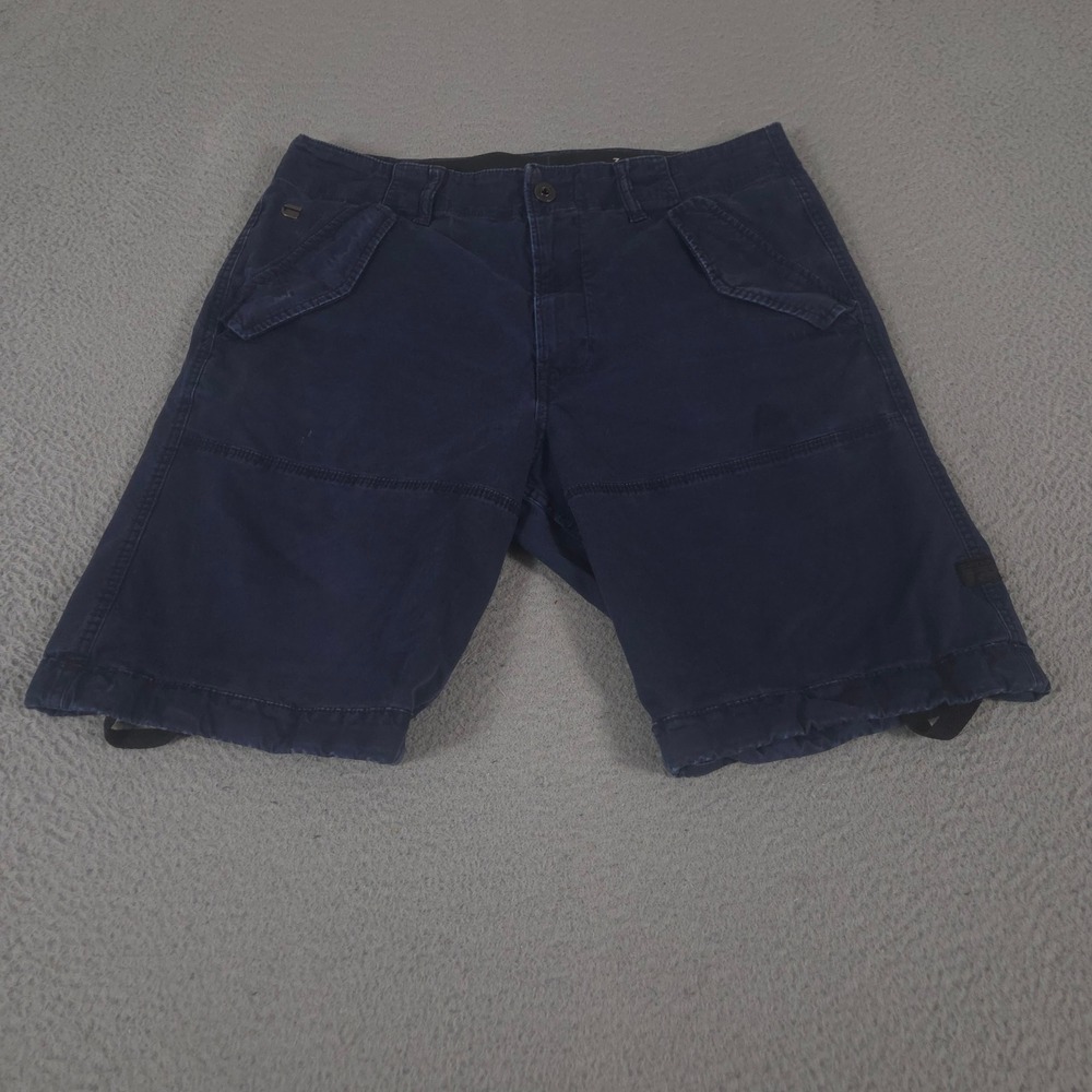 G-Star Raw Shorts Mens 34 Navy Rovic-B Loose Fit Cotton Stretch Cargo Utility